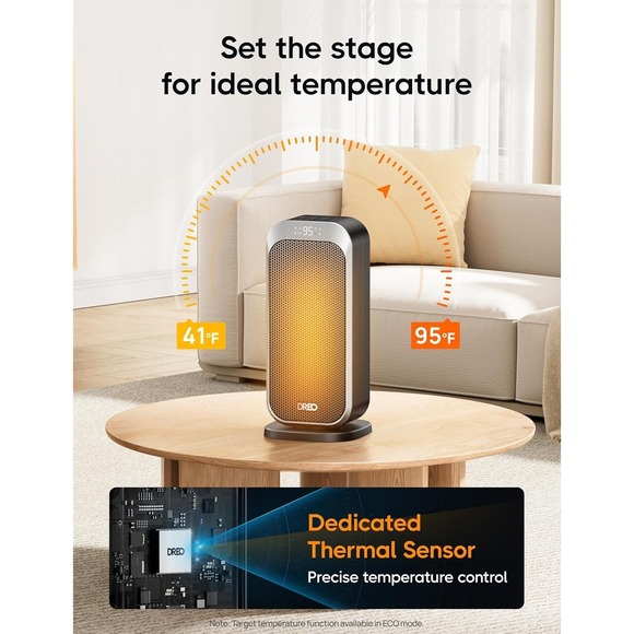 Dreo Space Heaters for Indoor Use, 1500W Fast Heating Portable 16", Silver - Picture 5 of 8